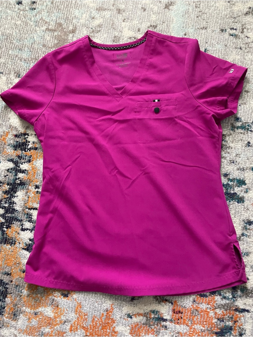 Koi NextGen Fuchsia V-Neck Short Sleeve Scrub Top